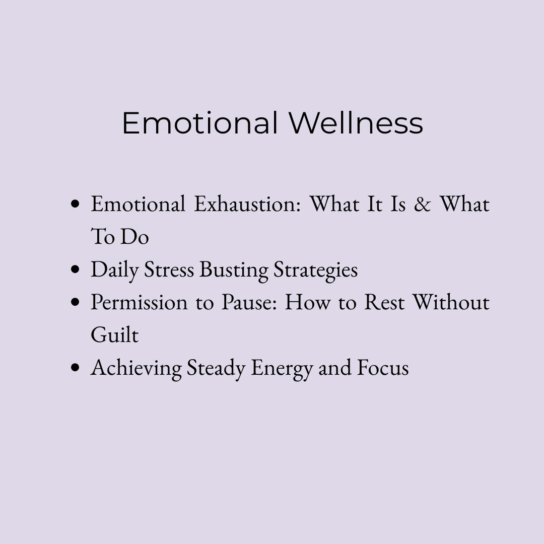 Emotional Wellness Webinar Topics Emotional Wellness Webinar Topics Bulleted List